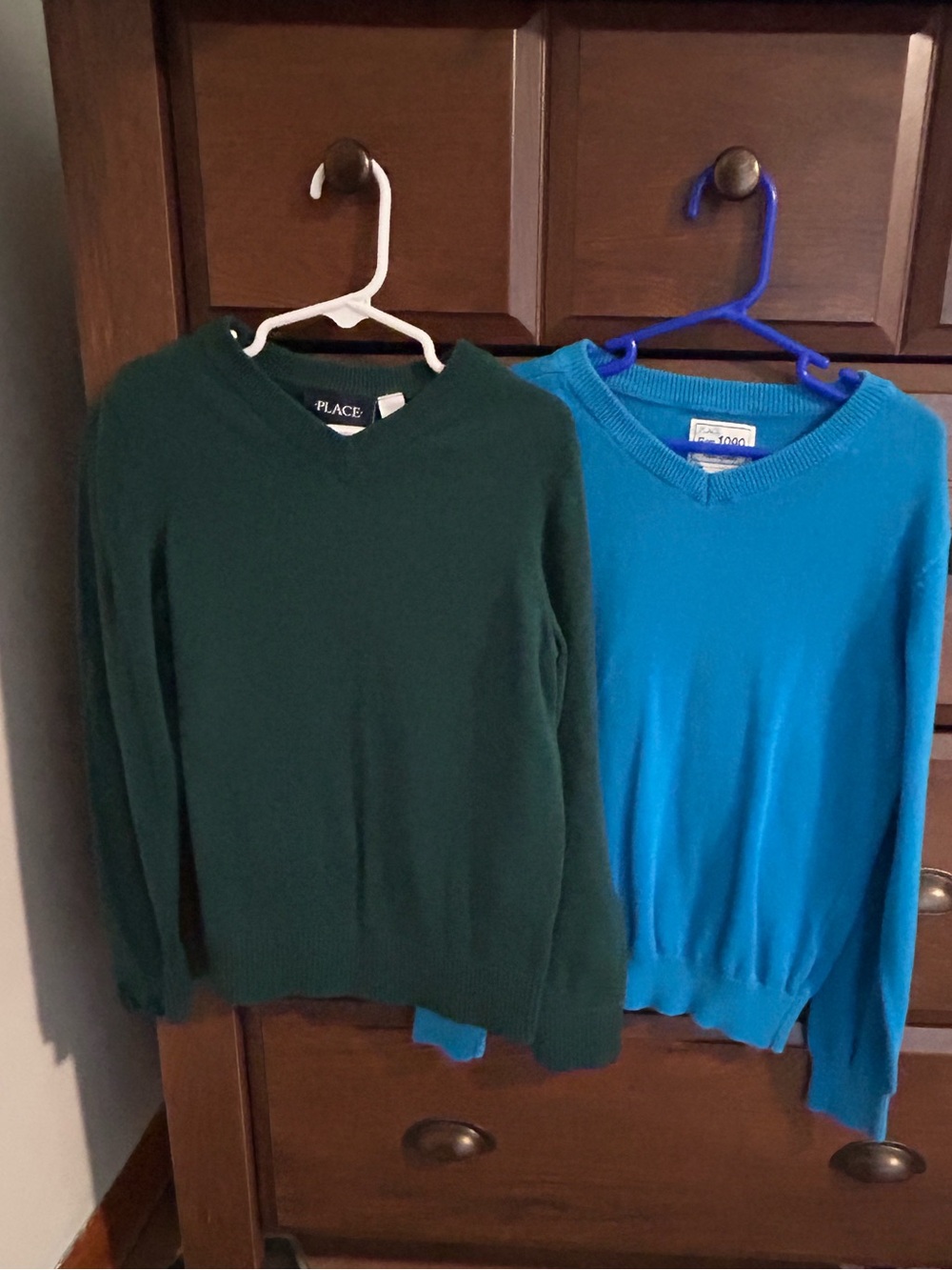 Children’s Place Boys V-Neck Sweaters - Forest Green & Teal Blue